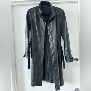 Sisley Genuine Leather Trench Coat